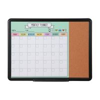 Wood frame combination board dry erase cork board combination