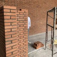 Artificial brick cladding with artificial red culture