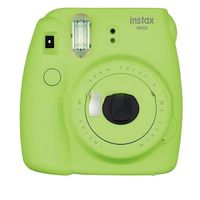 Fuji Instax Film Camera Mini9 Polaroid Camera with Selfie Mirror - Lime Green