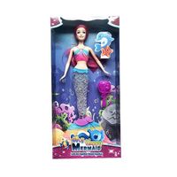 Newest Sale Kids Girls Toys 14 Inch Real Doll Toy Mermaid Theme Including Comb Two Dolls Mix Set Toy with Light and Music