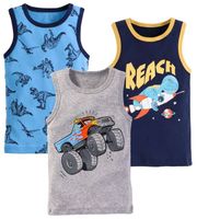 Boys and Toddlers Vest 100% Cotton Dinosaur Shark Undershirt