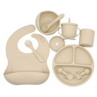 Baby Feeding Starter Set Baby Eco-Friendly Feeding Set Food Grade BPA Free Separate Child Feeding Set Infant