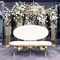 Hot Sale Wedding Stainless Steel Arch Golden Shiny Anodized Stainless Steel Background