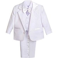 Baby Boys Custom Clothing 5 Piece Formal Tuxedo Suit No Tails Wedding Baptism Dress