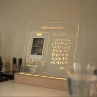 Transparent acrylic led diy dry erase board calendar acrylic wood with light acrylic desk calendar holder