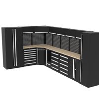 Workshop Garage Multi-functional Metal Tool Cabinet Workbench Steel Tool Storage Cabinet with Drawers and Wheels