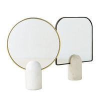 High Quality Rectangular/Round Marble/Metal Custom Mirror Glass Holder Makeup Cosmetic Mirror Glass Table Decoration