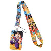Promotional Polyester Thermal Print ID Card Holder Custom Anime Lanyard With Acrylic Charm
