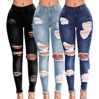 High Quality Women's Ripped Skinny Stretch Pencil Plus Size Jeans Women's High Waist Jeans