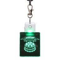 Mini led acrylic key chain white and black base 7 colors interchangeable led key ring light 3D slide show