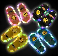 LED Kids Slippers Kids Glitter Slippers Cartoon DIY Luminous Shoes