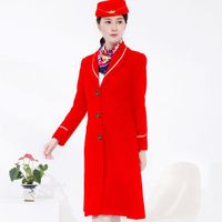 Preferential price new design airline uniform women's sweat-wicking moisture-wicking Myanmar Airlines stewardess uniform