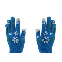 Adult Acrylic Knitted Gloves Snowflake Pattern Thermal Gloves For Winter Outdoor Activities