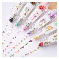 Pressure Tape 21 Pattern Decorative Pen Correction Tape, Factory Price Cartoon Classic Transparent Push Lace Correction Tape