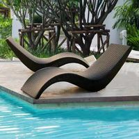 Good model PE rattan furniture chaise lounge chair