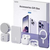 6 in 1 Personalized Gift Box Headphone Phone Case Power Bank Wire Adapter Wireless Charger Package Accessories for iphone 12 14Pro Max