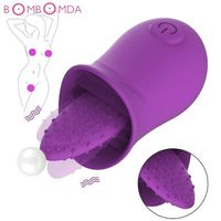 Tongue Licking Vibrator Female Licking Clitoris Stimulation Masturbation Device Vibrating Massage Stick Adult Products