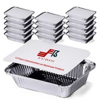 2022 Square Disposable Hot Sale 450ml Aluminum Food Foil Baking Dish Container Tray with Lid