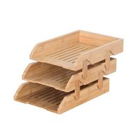 Bamboo 3-Tier Paper Desk File Organizer