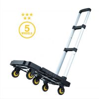 125 kg load compact platform flatbed car light portable retractable five-wheel trolley folding luggage trolley trolley truck