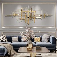 New Trend Light Luxury Wall Decoration Pendant Iron Metal Ornament Glod Metal 3D Abstract Wall Art Pendant Home