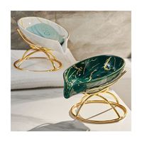 Light Luxury Shower Leaf Ceramic Modern Soap Holder