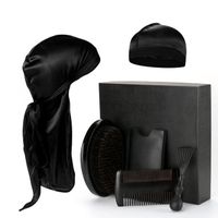Abeis Private label Men's Combs Custom Logo 100% Boar Bristle Beard Brush and Comb Wooden Beard Comb Beard Kit Gift Set