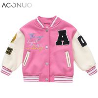 YAJIANUO Factory Quality Baby Girls Baseball Jacket Pink Embroidered Pattern Kids School Uniform Custom