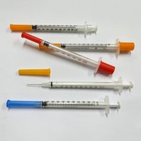Medical disposable syringe 0.3 ml 0.5 ml 1 ml with diabetic insulin
