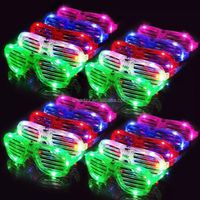 2023 Cheap Light Up Plastic Blinds Blackout Glasses LED Sunglasses Adult and Kids Glow in the Dark Party Supplies Party Glasses