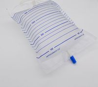 Disposable urinameter 500-2000ml urine collection bag for hospital or home use