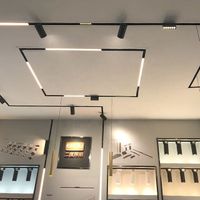 1m 1.5m 2m 2 wire linear ceiling recessed complete LED round bar magnetic track lighting system