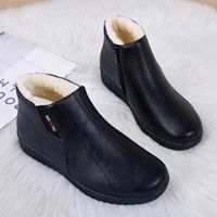Women's Warm Comfortable Winter Shoes Winter Snow Short Fur PU Leather Snow Boots for Women