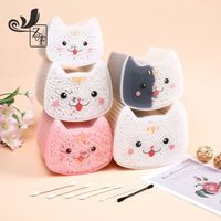 Hot sale wholesale custom cat-shaped box double-headed bamboo sticks organic pure cotton buds makeup cotton swabs