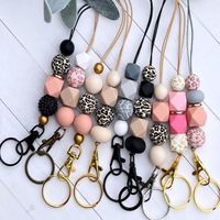 Beautiful Silicone Leopard Print Beaded Teacher Gift Necklace Lanyard