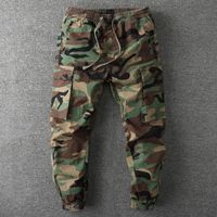 Casual Men's Fashion Color Matching Multi-Pocket Sports Long Cargo Pants Men's Cargo Pants