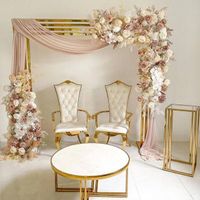 IFG Hot Sale Luxury Golden Flower Stand Rectangular Metal Flower Arch Backdrop Wedding Arrangement Decoration