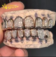 Top 6 Bottom 6 Hop Hop Iced Out VVS Setting Invisible Princess Cut Custom VVS Moissanite Diamond Grillz