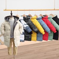 Fashion winter wholesale children's clothing children's warm long hooded coat girls boys girls foam cotton coat