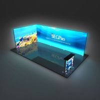 Easy Assemble Advertising Frameless LED Fabric Light Box Vertical Double Sided 20ft Trade Show Booth