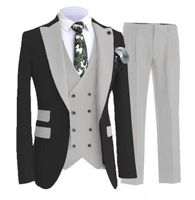 ST024 Custom Men's Suit Fit Groom Tuxedo 3 Piece Set Men Wedding Blazer Set