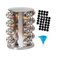 Rotating Spice Rack with 20 Cans Rotating Spice Rack Organizer Spice Storage Rack with Labels