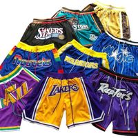 Custom Printed Club Basketball Shorts Toronto Raptors Chicago Bulls Red Shorts Don Magic Mesh Polyester High Quality