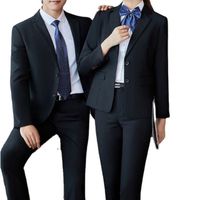 Men's and Women's Slim Bank Suits Professional Formal Banking Navy Blue Workwear Banking Uniforms