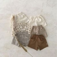 Baby boy cotton and linen shorts summer new boys and girls loose breathable shorts