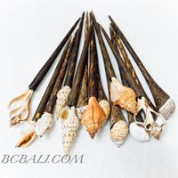 Wooden Coconut Hair Stick Women Accessories with Shell Organic 100pcs Free Shipping Air Shipping Door to Door Service