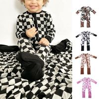 Bamboo Viscose Soft Baby Rompers Custom Bamboo Cotton Zipper Baby Rompers Newborn Baby Clothes Feet Pajamas