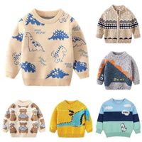 New Spring and Autumn Solid Color Soft Sweater Boys Girls Casual Knitwear