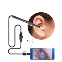 Visual Wax Removal Apparatus Camera Otoscope at the edge of the ear