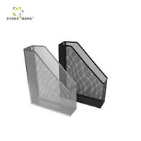 Office simple style metal mesh desk magazine rack, file rack